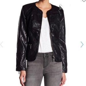 Faux leather jack